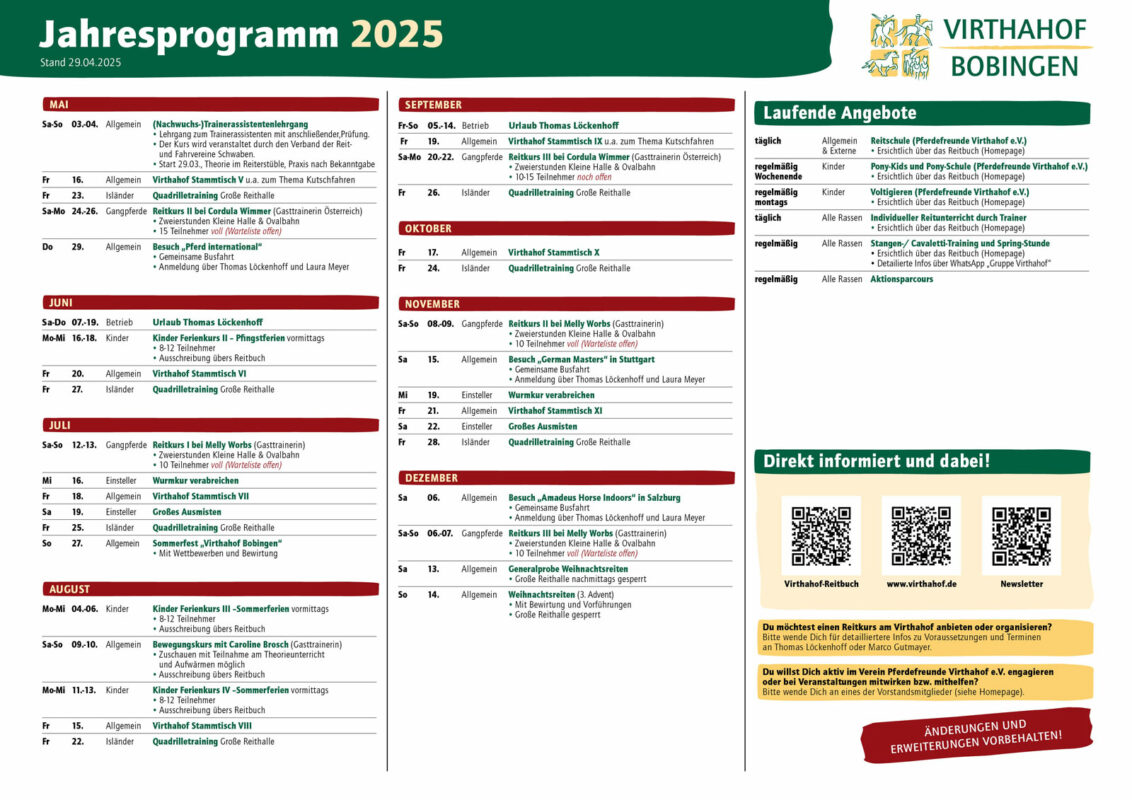 Virthahof-Jahresprogramm 2023